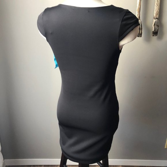 Blush Black Wrap Dress M Stretchy - Picture 3 of 4